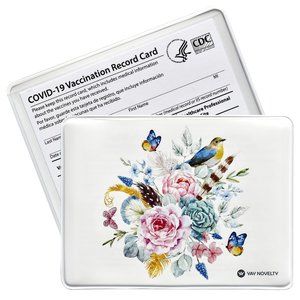 Vaccination Card Holder/Protector - Flower Bouquet